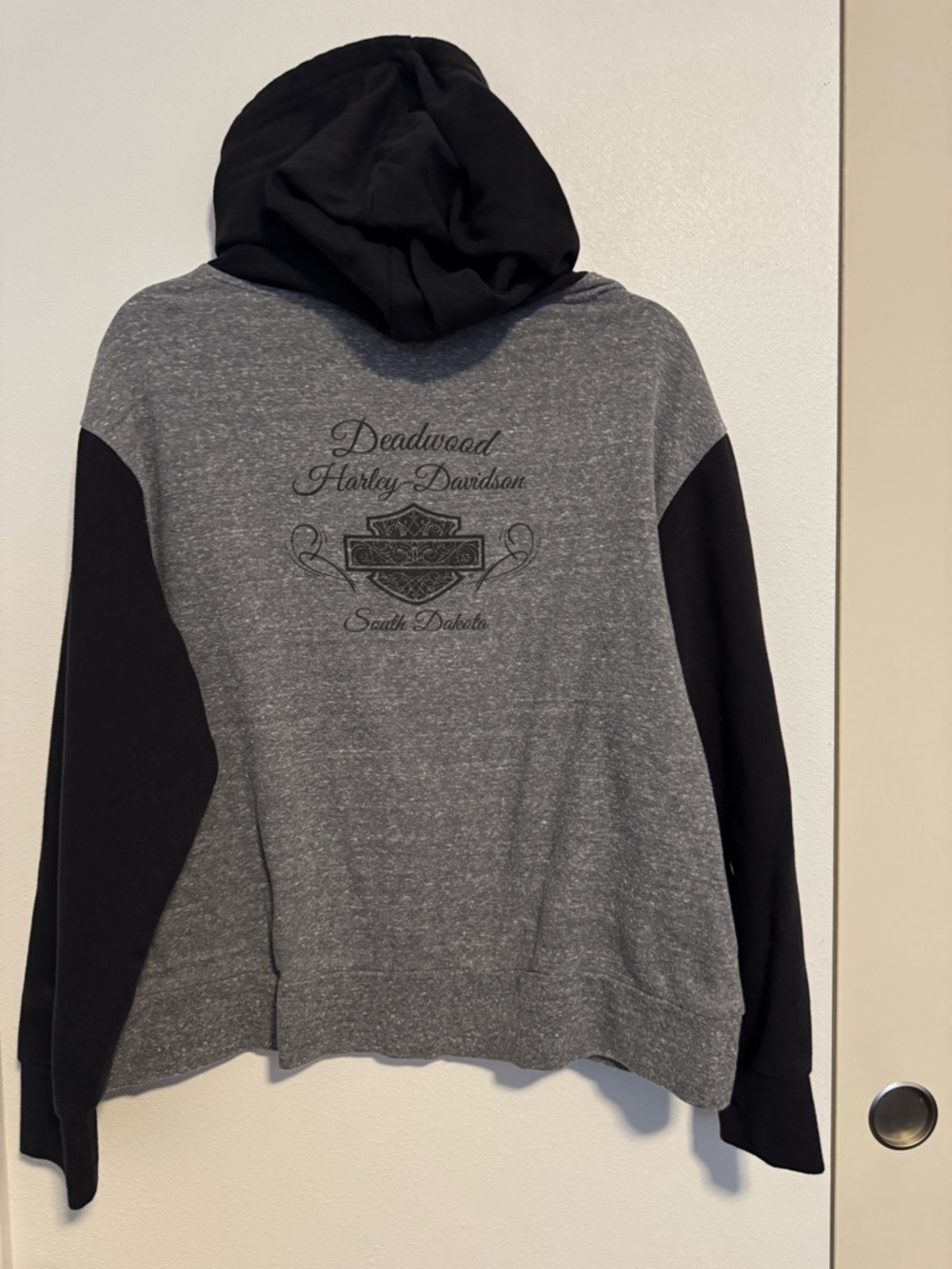 Harley-Davidson WOMENS  Gray & Black Zip-Up Hoodie Sweater